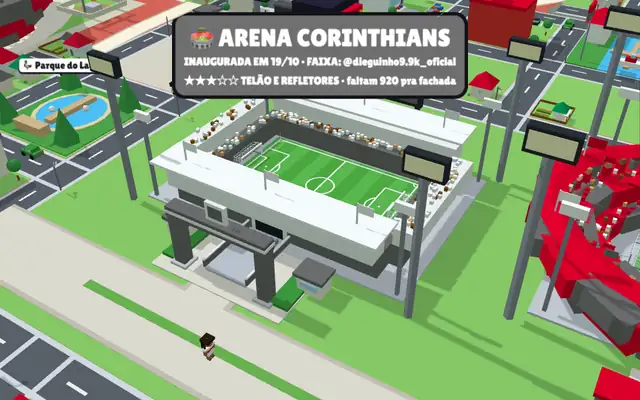 Arena Corinthians no mapa do jogo
