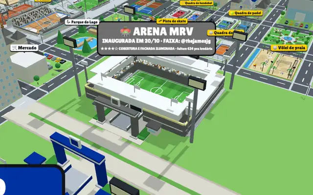Arena MRV no mapa do jogo