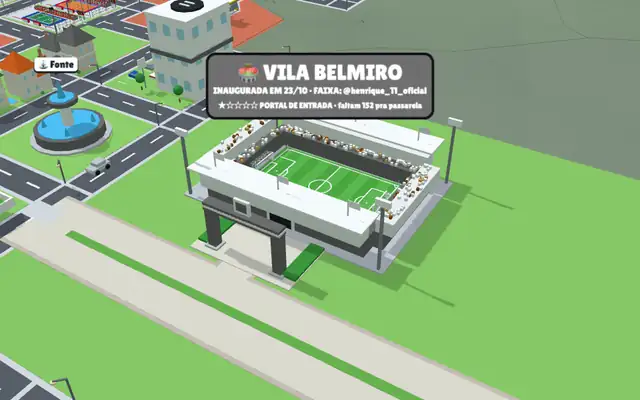 Vila Belmiro no mapa do jogo